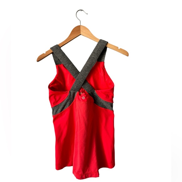 Lululemon Racerback Tank - Ladies Size 8 - Red/Grey - Picture 2 of 5